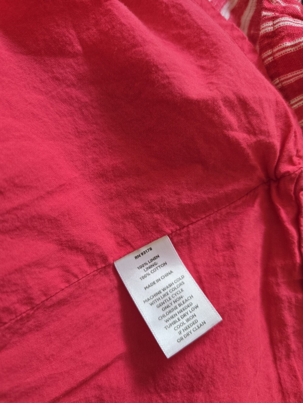 Magaschoni Red and White Striped Dress, linen, XS - Picture 9 of 9